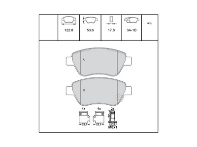 Vauxhall Adam Front Brake Pads New Part 95513810 95521571