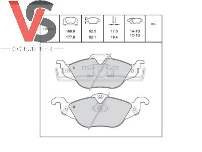 Vauxhall Front Brake Pads New Part 93188726 VSPD059