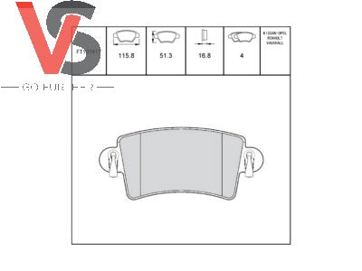 Vauxhall Rear Brake Pads New Part 93173182 VSPD173