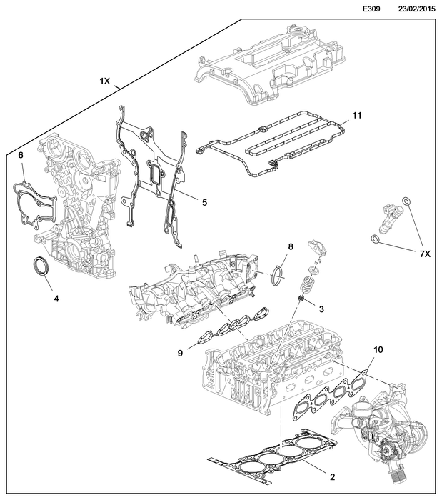 Vauxhall Corsa D Meriva B 1.4 Petrol + Turbo Head Gasket Set New OE Part 95519632